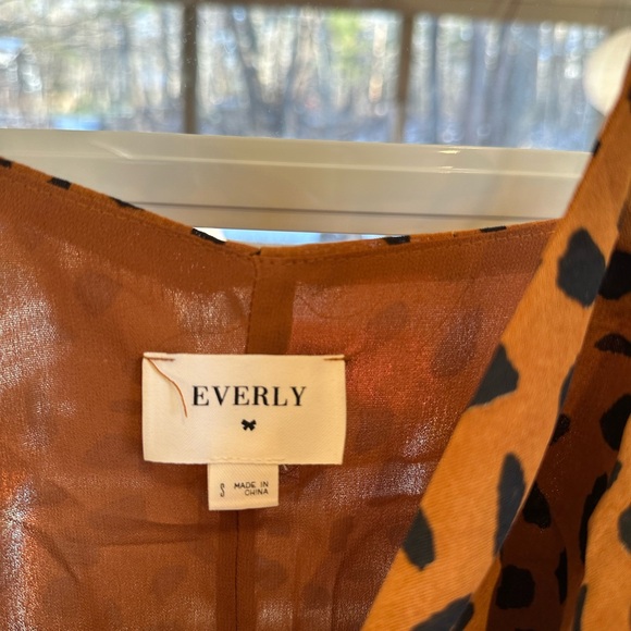 Everly Orange and Black Midi Dress - Picture 5 of 5